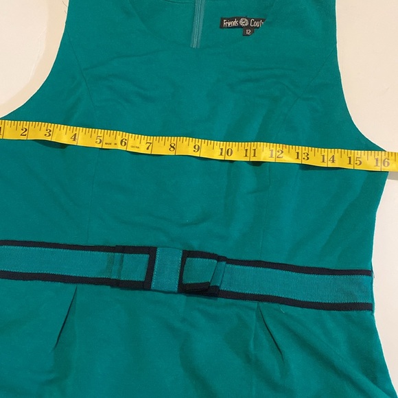 Beautiful green Friends of Couture sleeveless dress*fully lined cotton blend - Picture 5 of 7